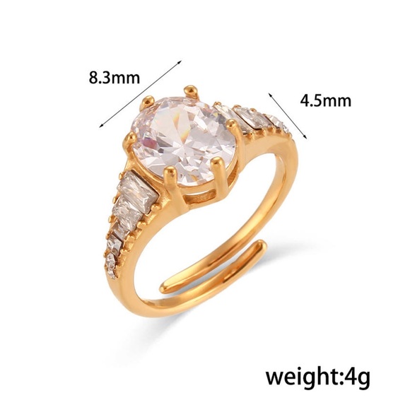 New 18K Gold Shining Luxury Adjustable Ring - Picture 7 of 7